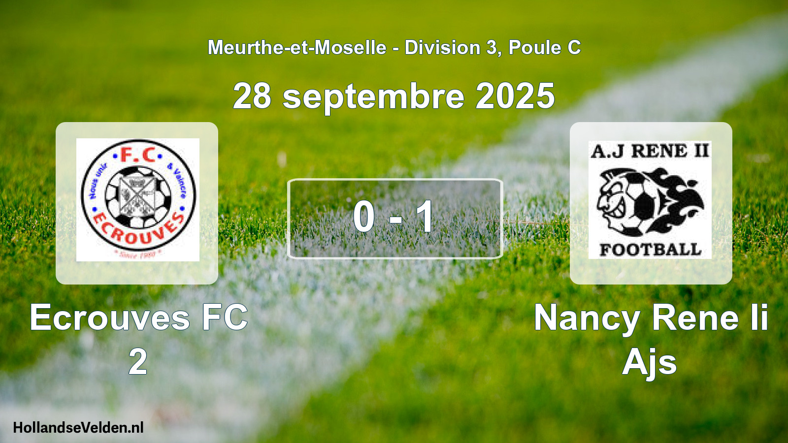 Match joué: Ecrouves FC 2 - Nancy Rene Ii Ajs 0 - 1 (28 septembre 2025)