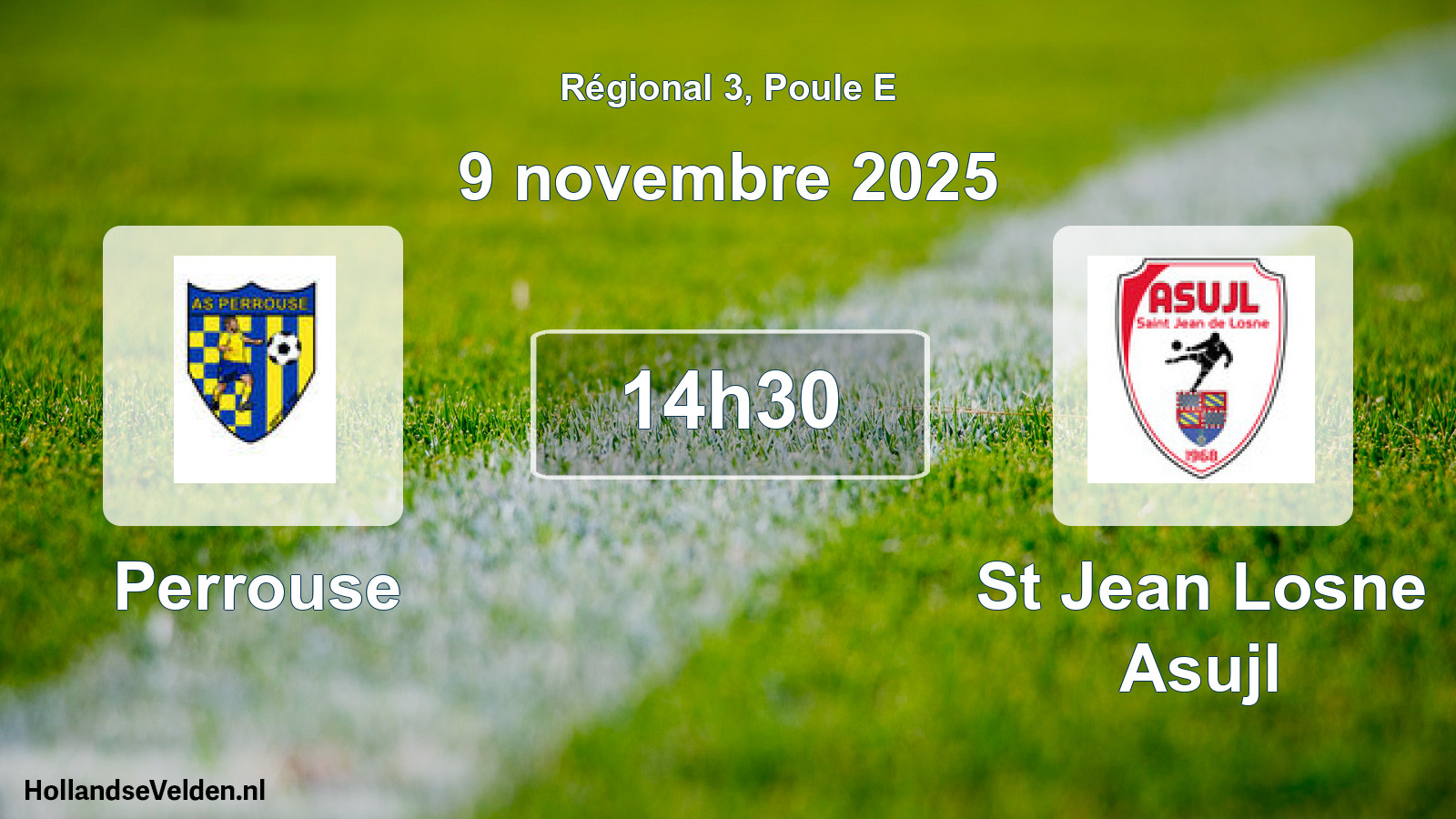 Geplande wedstrijd: Perrouse - St Jean Losne Asujl (9 november 2025)