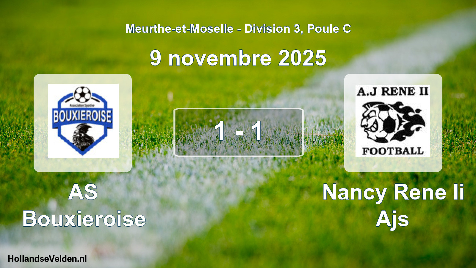 Match joué: AS Bouxieroise - Nancy Rene Ii Ajs 1 - 1 (9 novembre 2025)