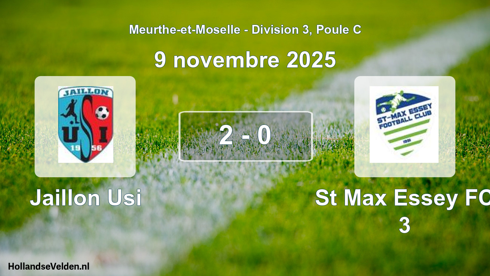 Match joué: Jaillon Usi - St Max Essey FC 3 2 - 0 (9 novembre 2025)