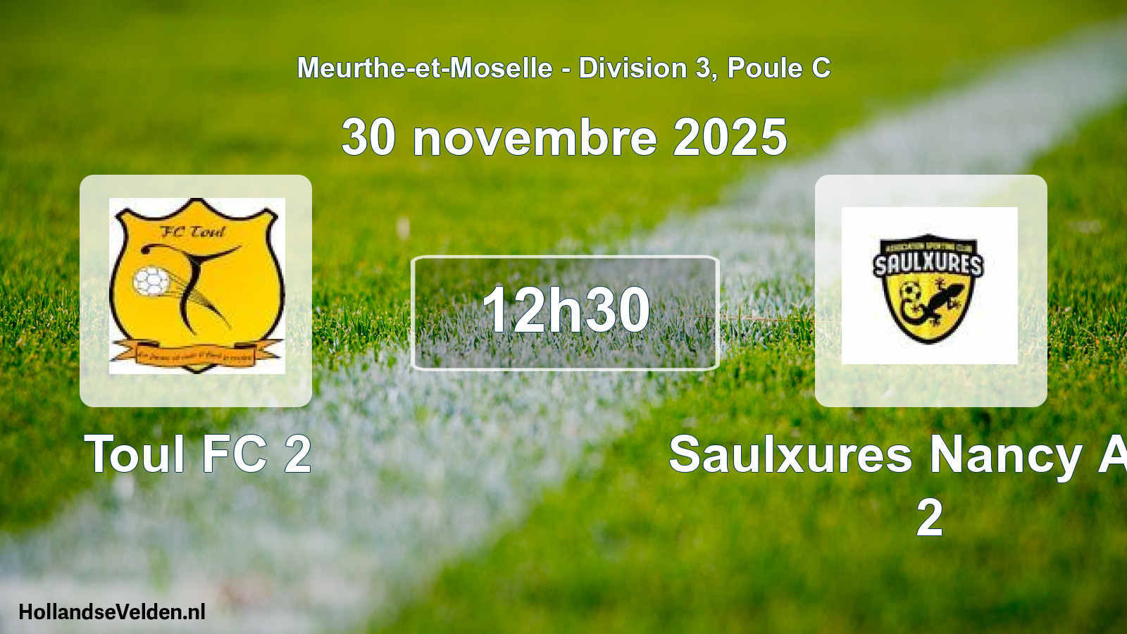 Match programmé: Toul FC 2 - Saulxures Nancy Asc 2 (30 novembre 2025)