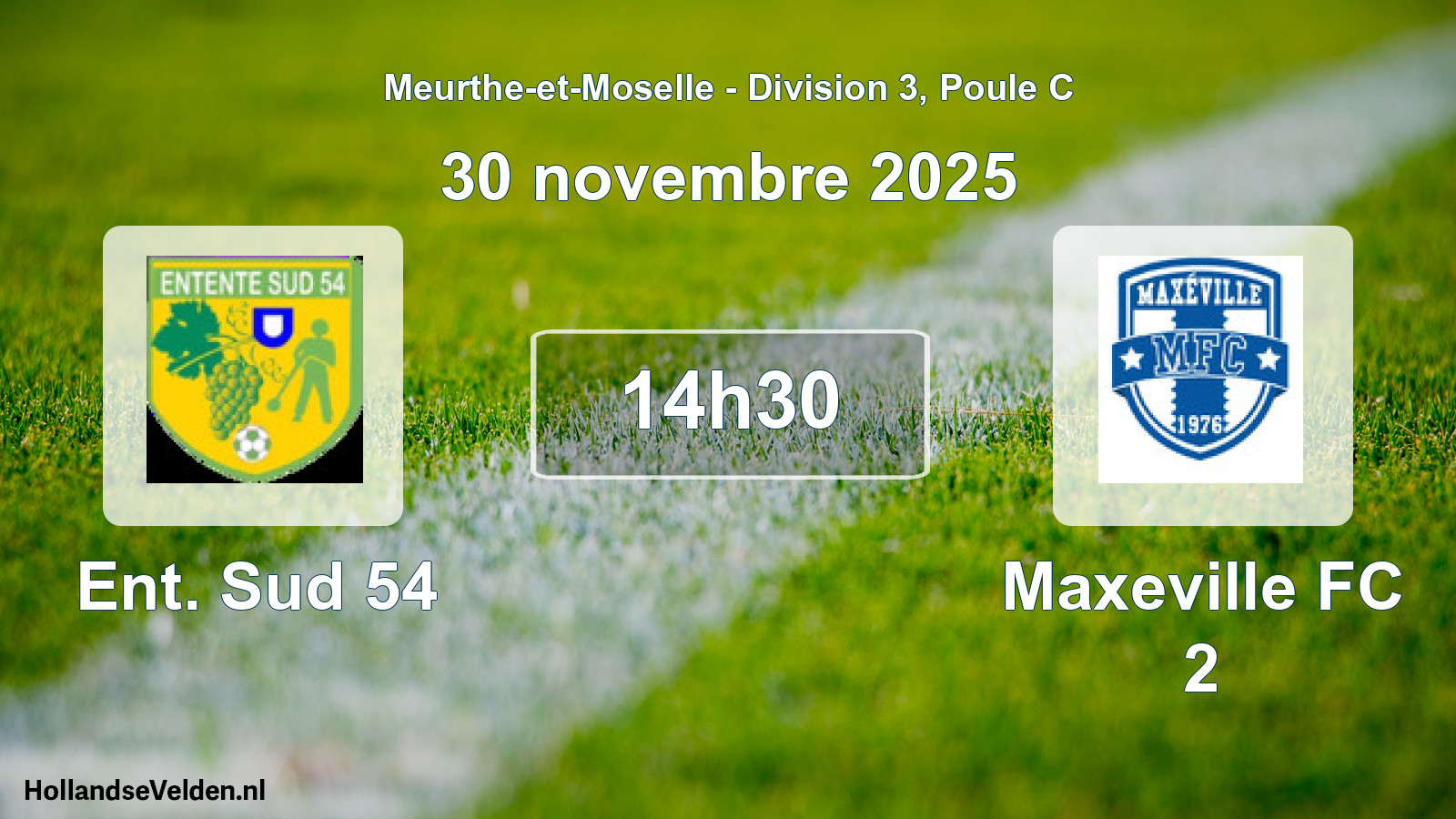 Geplande wedstrijd: Ent. Sud 54 - Maxeville FC 2 (30 november 2025)