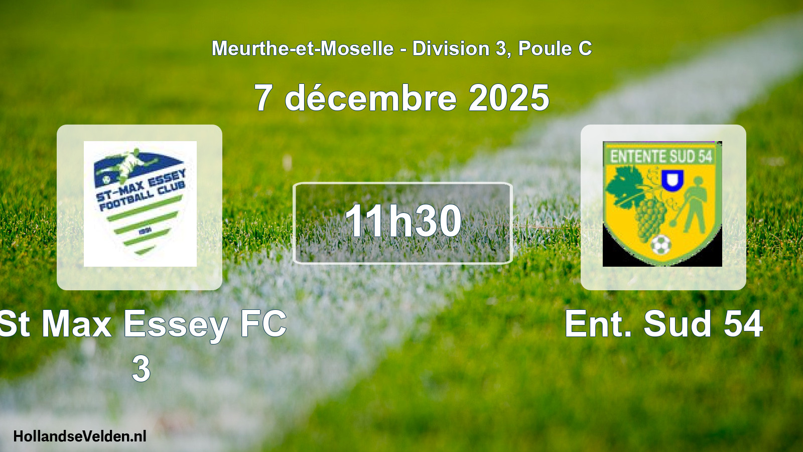 Match programmé: St Max Essey FC 3 - Ent. Sud 54 (7 décembre 2025)