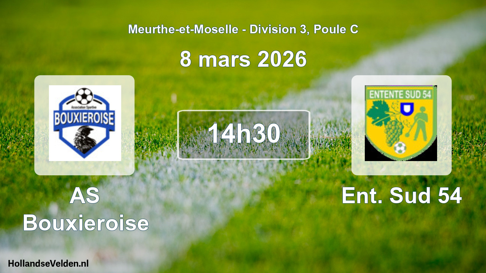 Match programmé: AS Bouxieroise - Ent. Sud 54 (8 mars 2026)