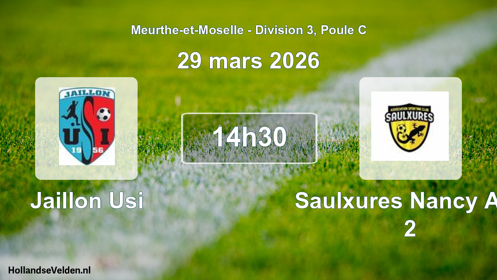 Match programmé: Jaillon Usi - Saulxures Nancy Asc 2 (29 mars 2026)
