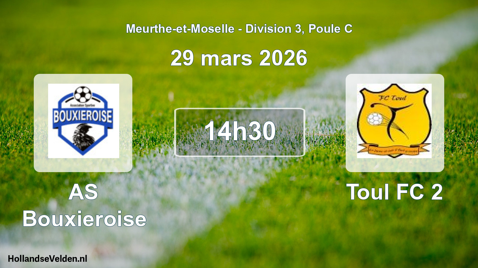 Match programmé: AS Bouxieroise - Toul FC 2 (29 mars 2026)