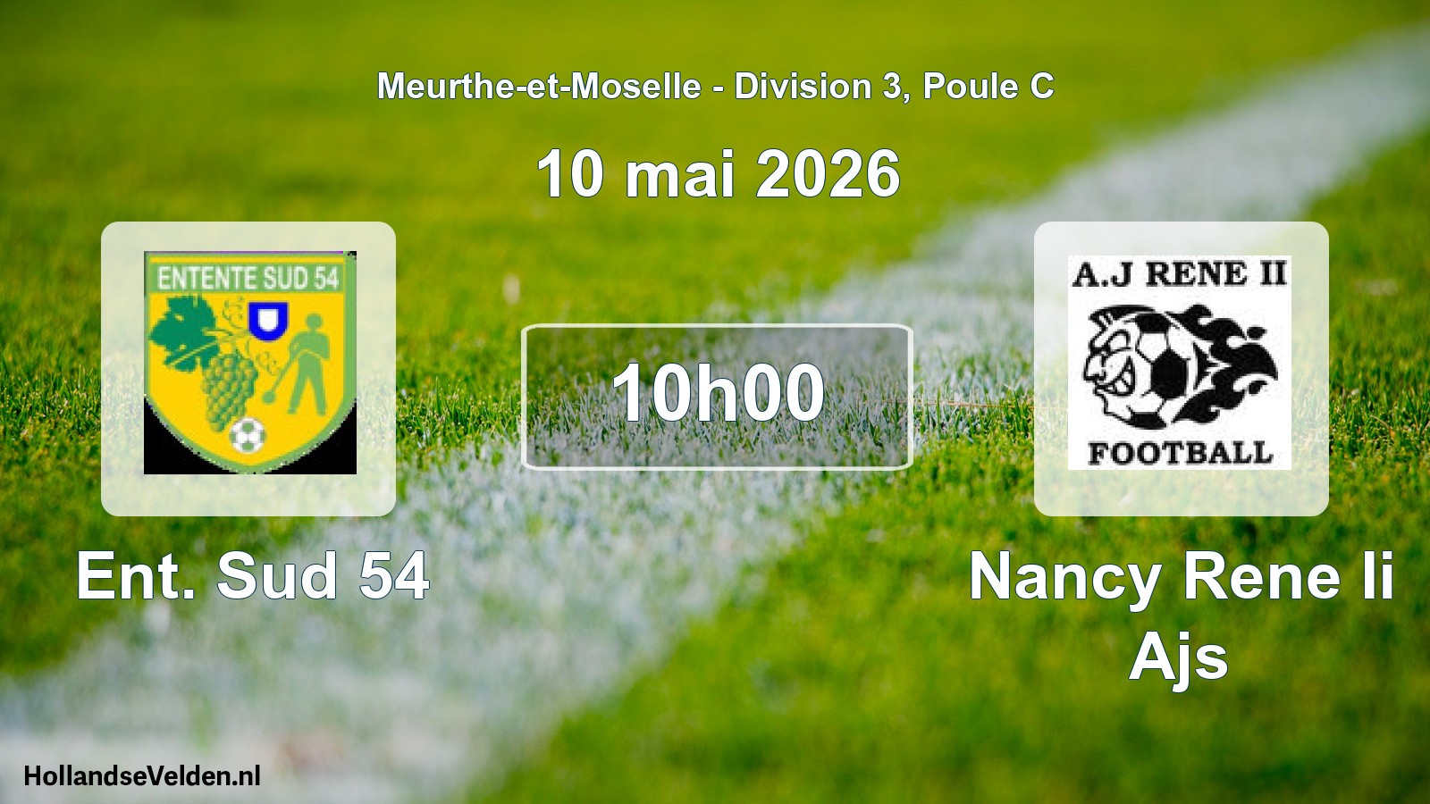 Match programmé: Ent. Sud 54 - Nancy Rene Ii Ajs (10 mai 2026)