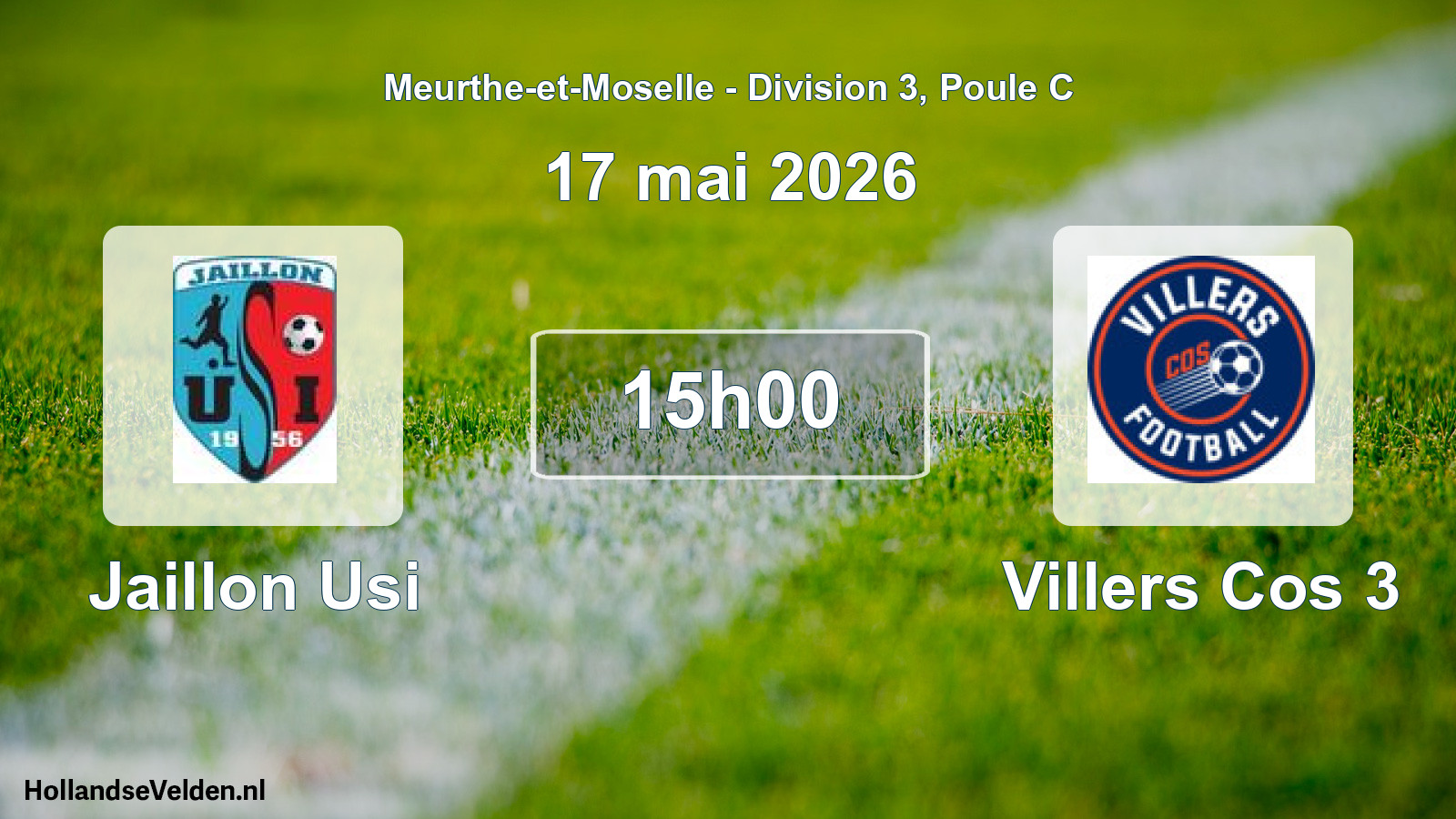 Match programmé: Jaillon Usi - Villers Cos 3 (17 mai 2026)