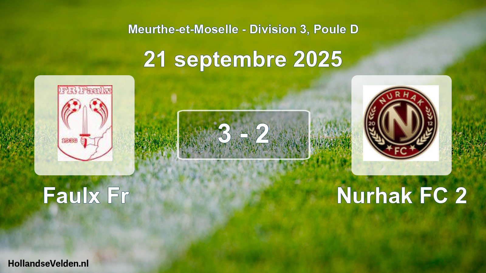 Total number of matches played: Faulx Fr - Nurhak FC 2 3 - 2 (21 September 2025)