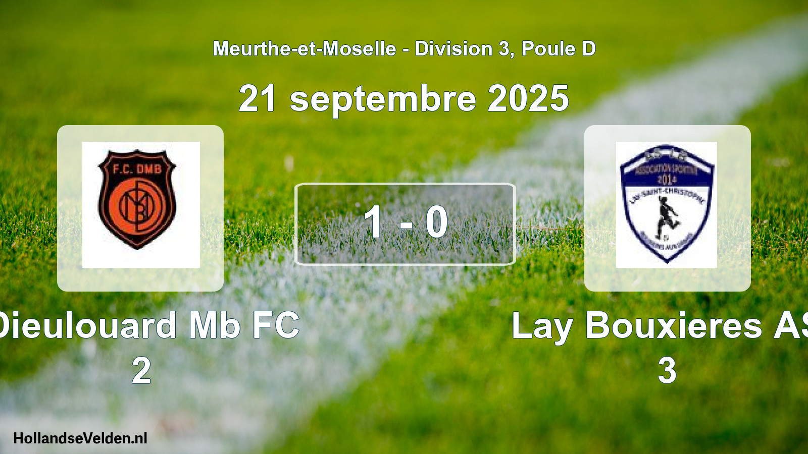 Gespeelde wedstrijd: Dieulouard Mb FC 2 - Lay Bouxieres AS 3 1 - 0 (21 september 2025)