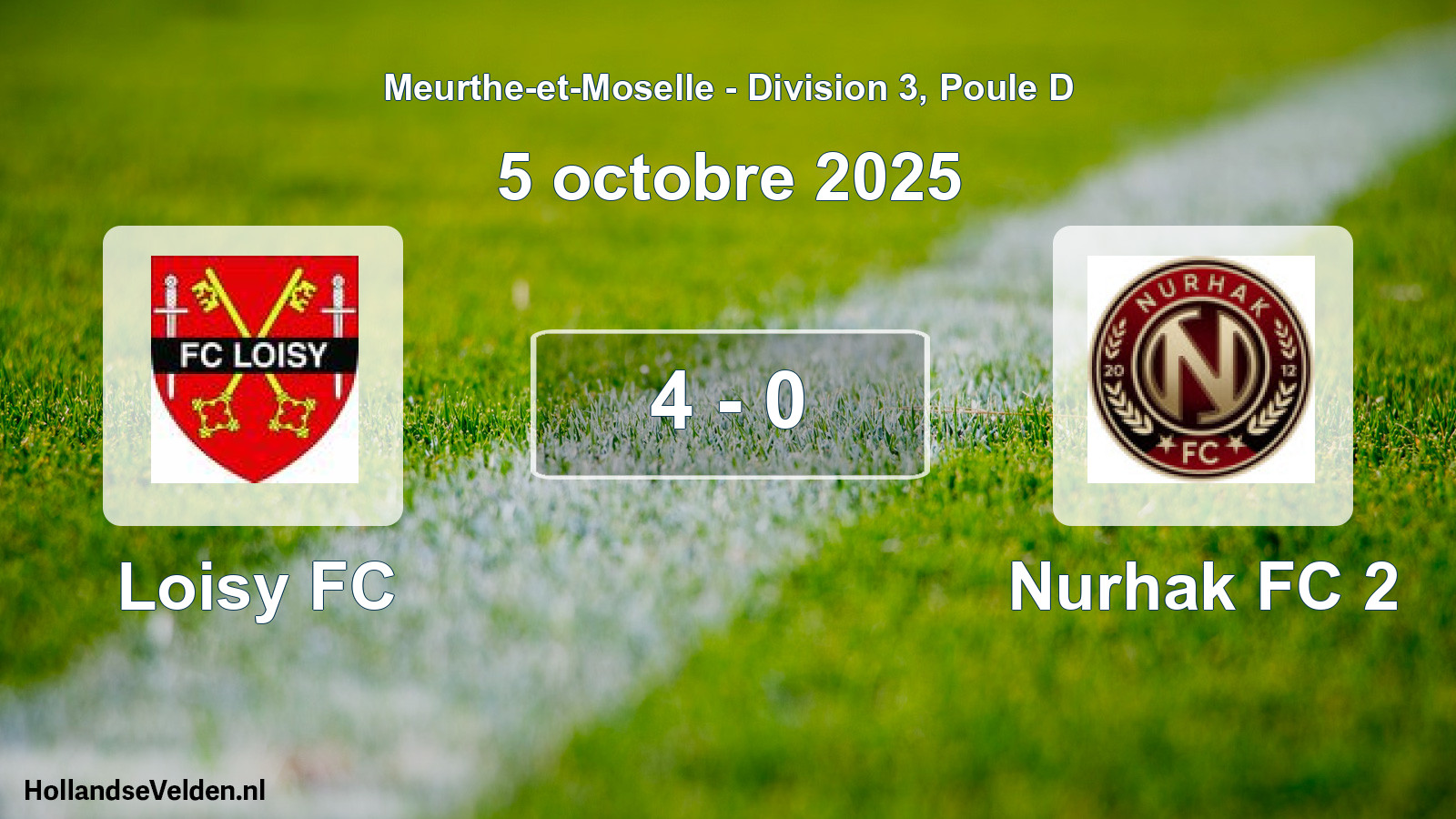 Total number of matches played: Loisy FC - Nurhak FC 2 4 - 0 (5 October 2025)