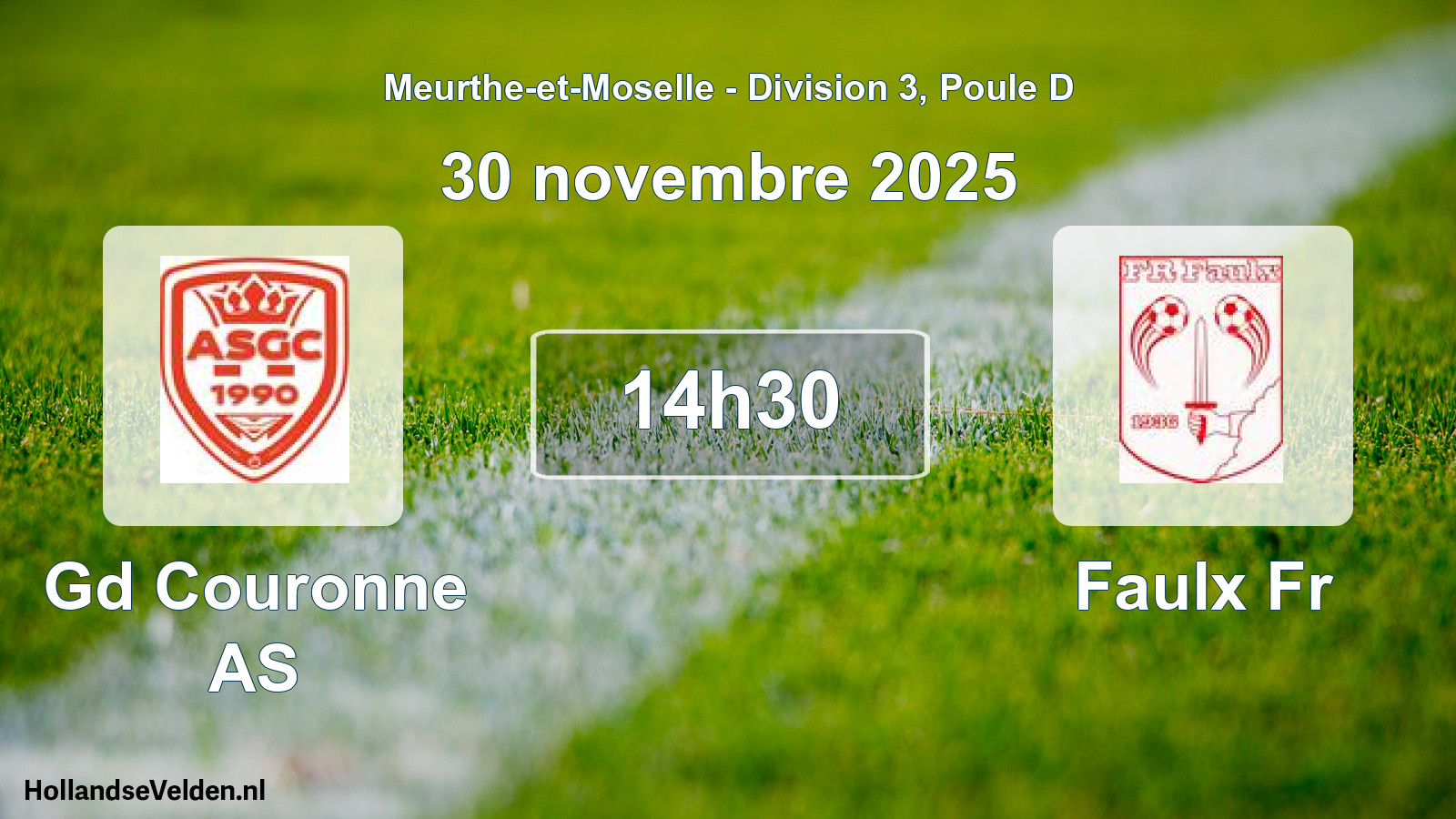 Match programmé: Gd Couronne AS - Faulx Fr (30 novembre 2025)