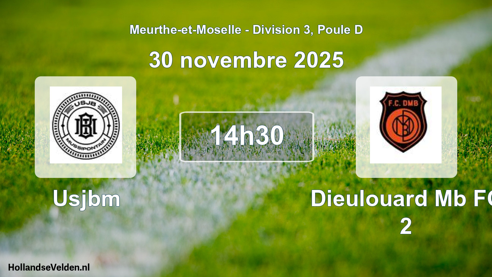 Match programmé: Usjbm - Dieulouard Mb FC 2 (30 novembre 2025)