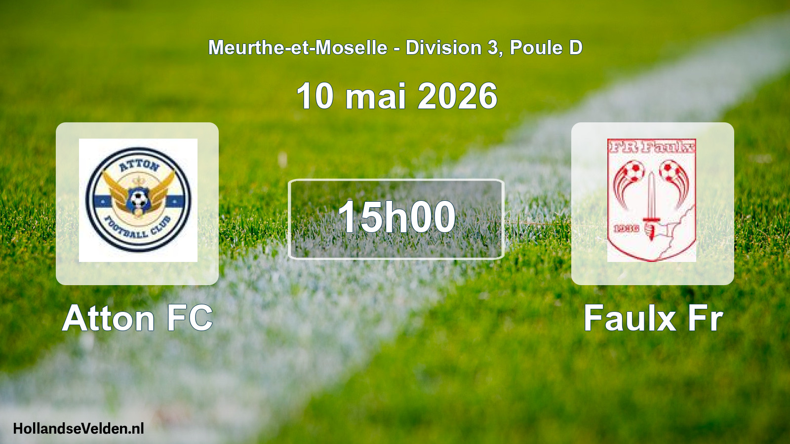 Match programmé: Atton FC - Faulx Fr (10 mai 2026)
