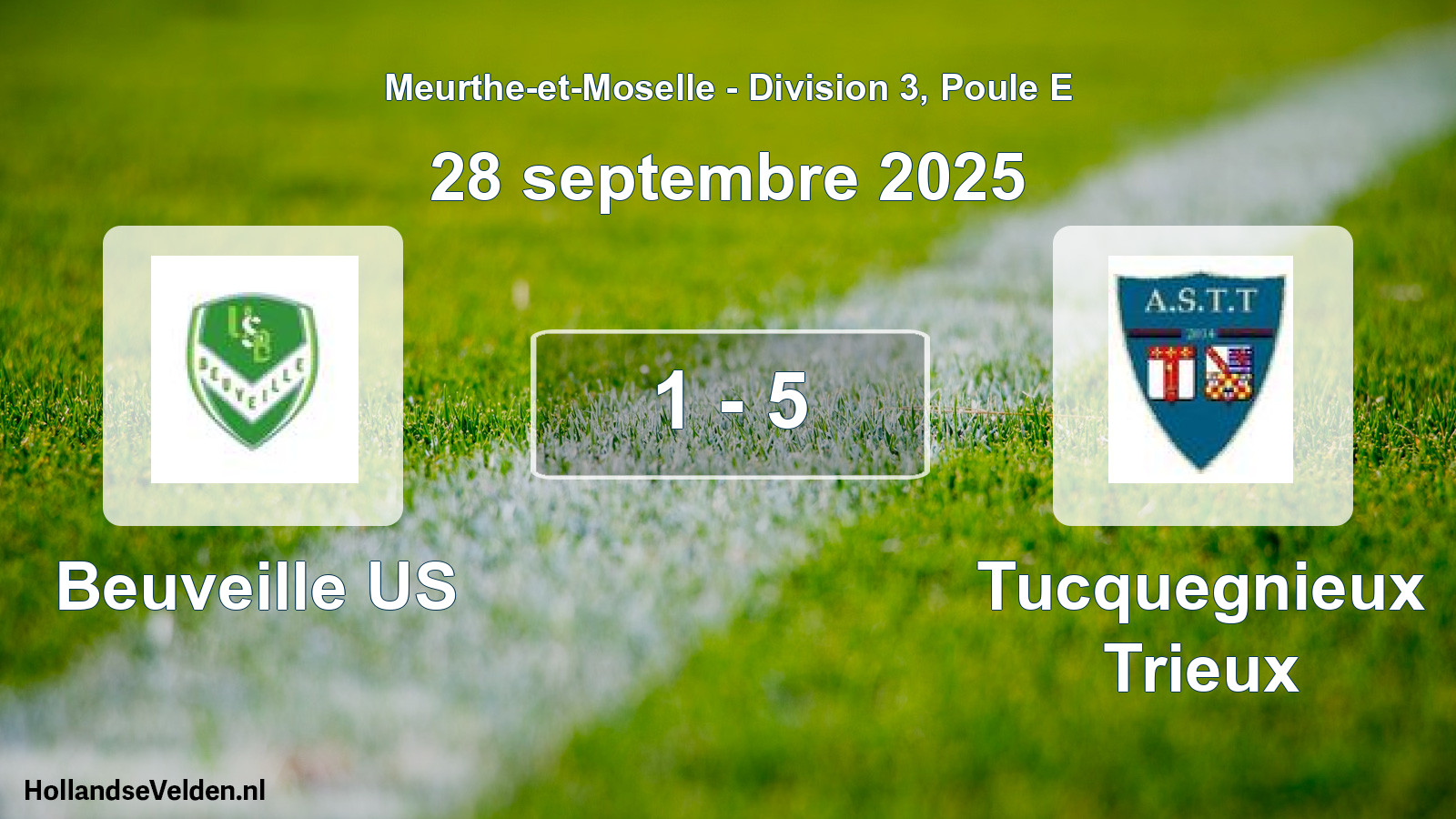 Match joué: Beuveille US - Tucquegnieux Trieux 1 - 5 (28 septembre 2025)