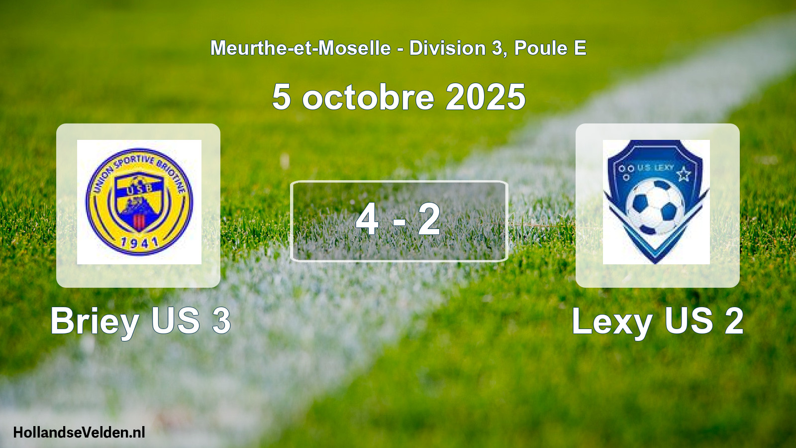 Match joué: Briey US 3 - Lexy US 2 4 - 2 (5 octobre 2025)