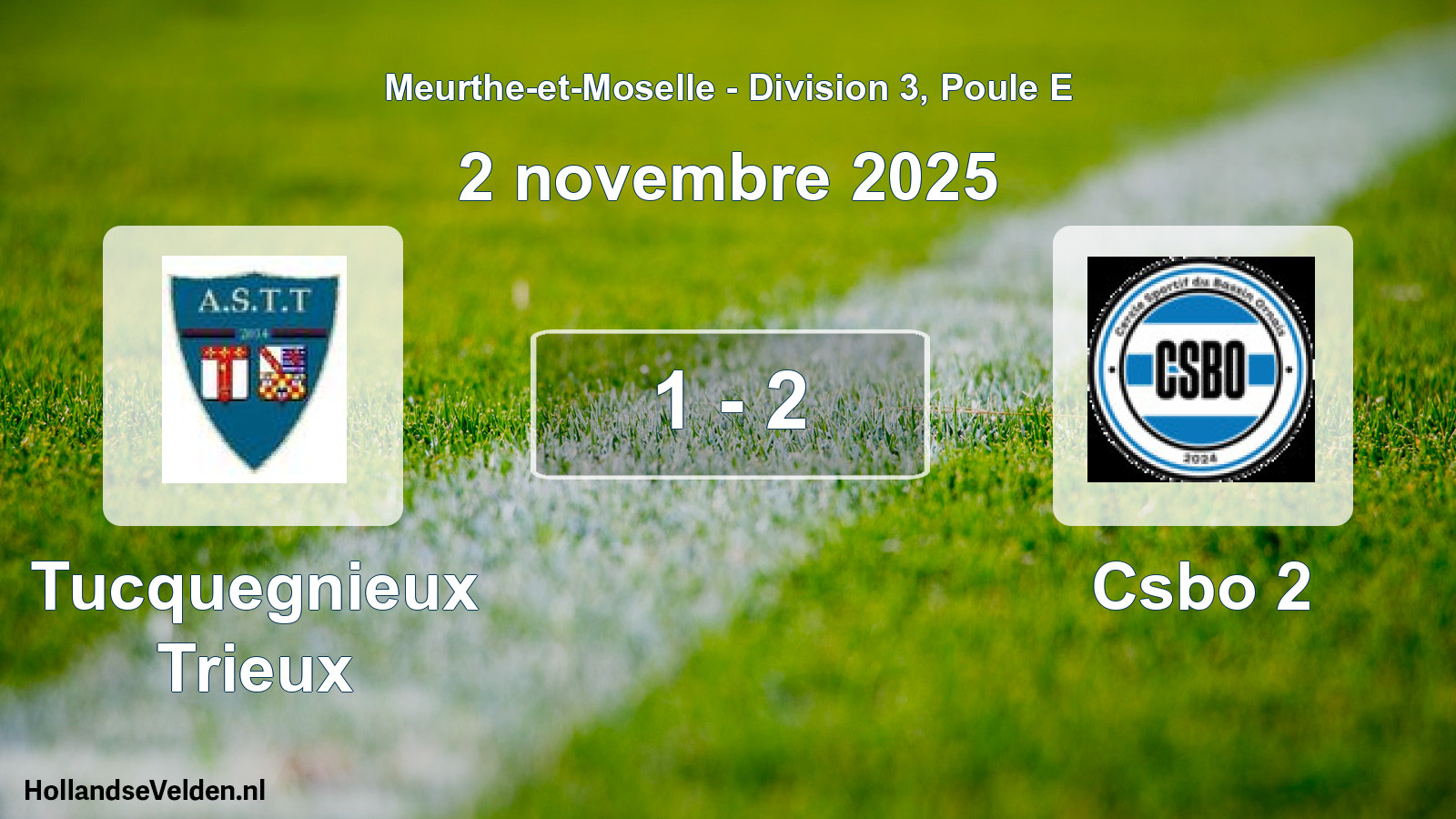Gespeelde wedstrijd: Tucquegnieux Trieux - Csbo 2 1 - 2 (2 november 2025)
