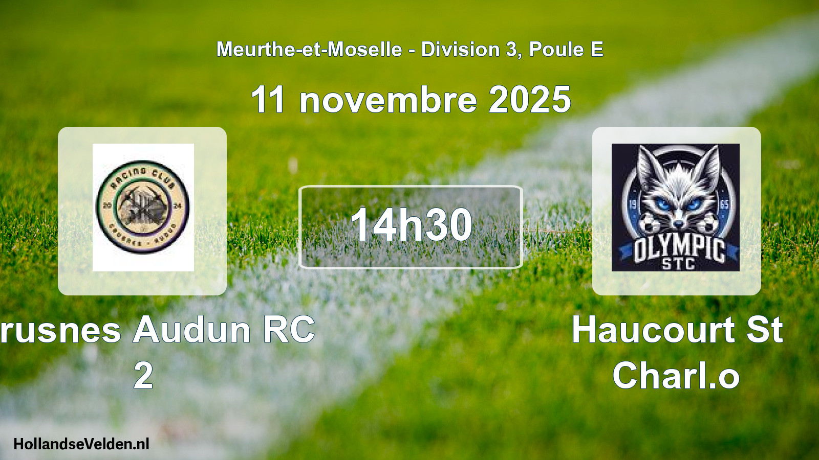 Match programmé: Crusnes Audun RC 2 - Haucourt St Charl.o (11 novembre 2025)