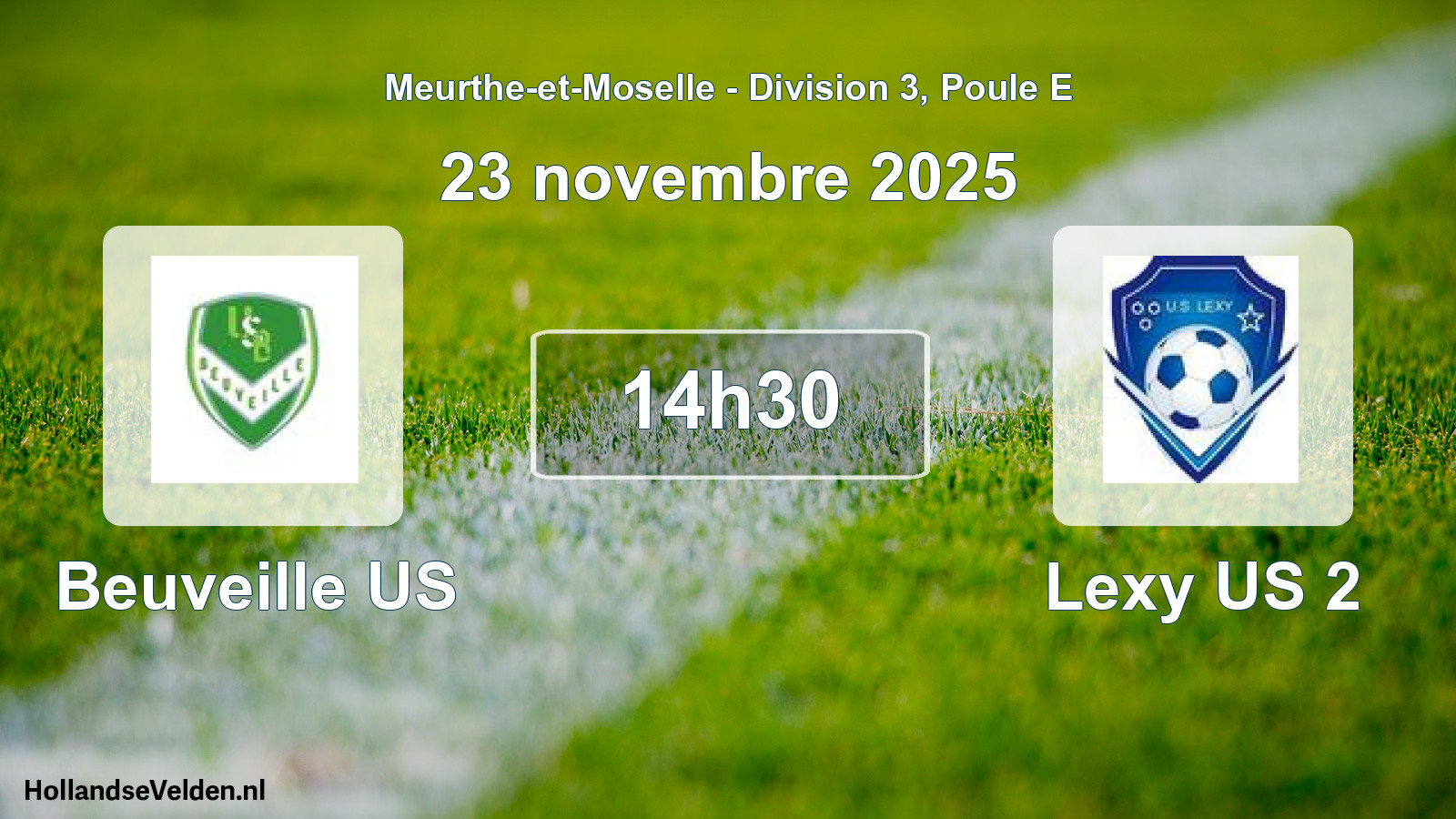 Match programmé: Beuveille US - Lexy US 2 (23 novembre 2025)