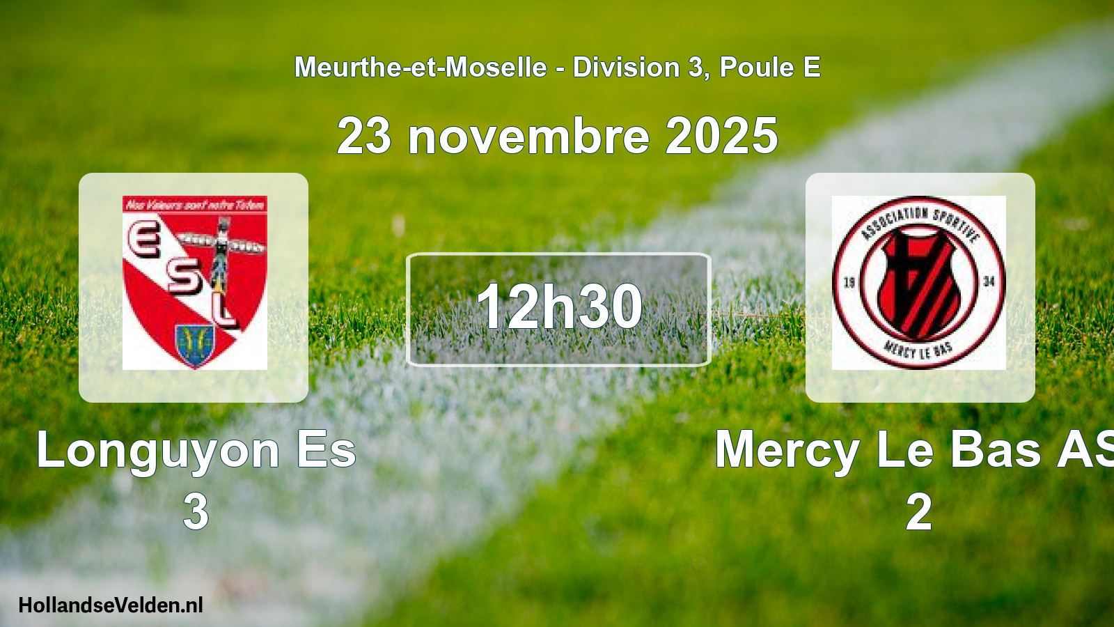 Match programmé: Longuyon Es 3 - Mercy Le Bas AS 2 (23 novembre 2025)