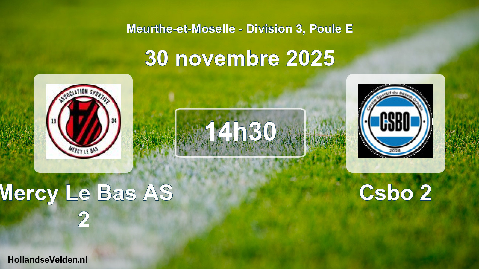 Scheduled Match: Mercy Le Bas AS 2 - Csbo 2 (30 November 2025)