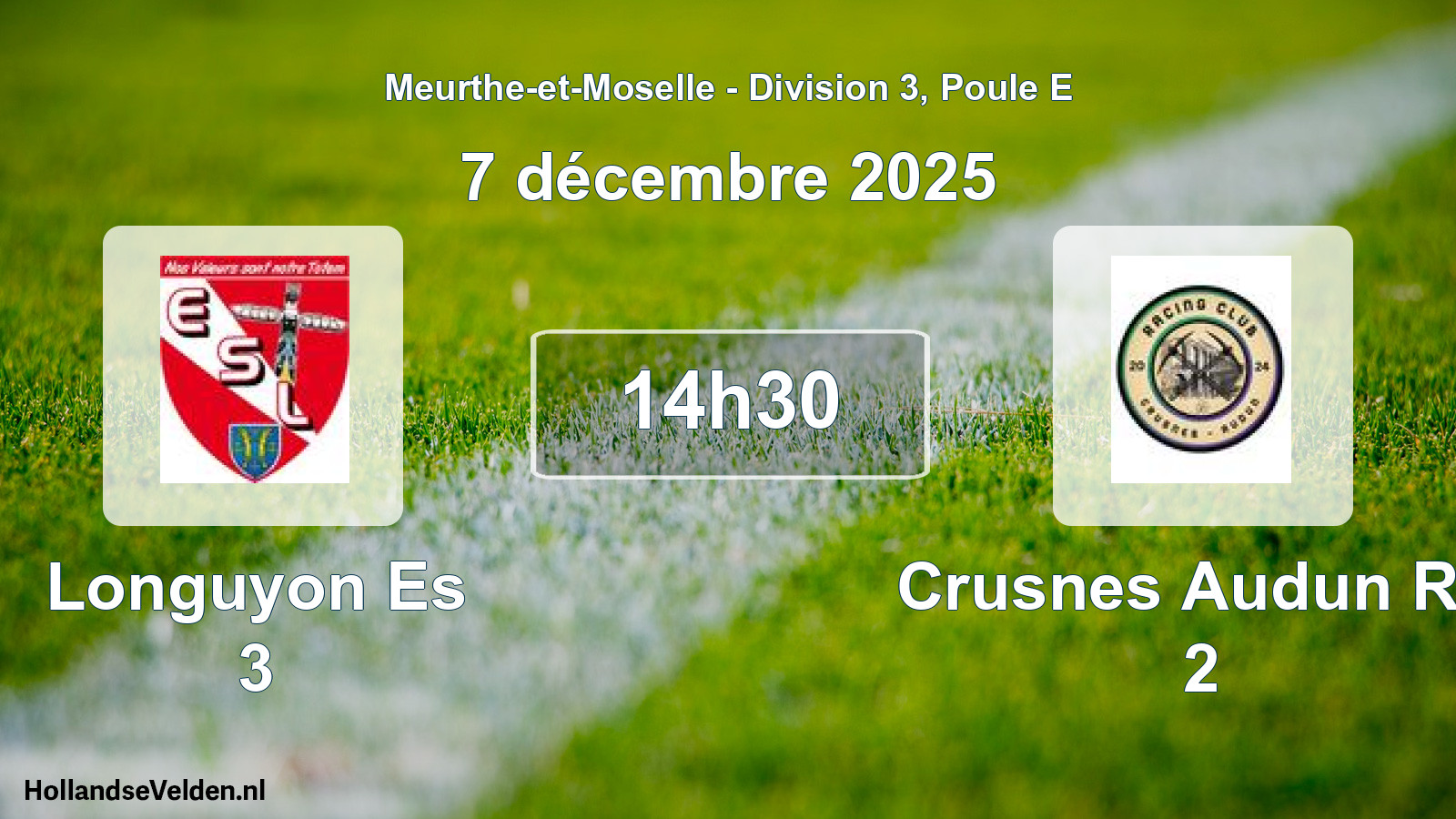 Match programmé: Longuyon Es 3 - Crusnes Audun RC 2 (7 décembre 2025)