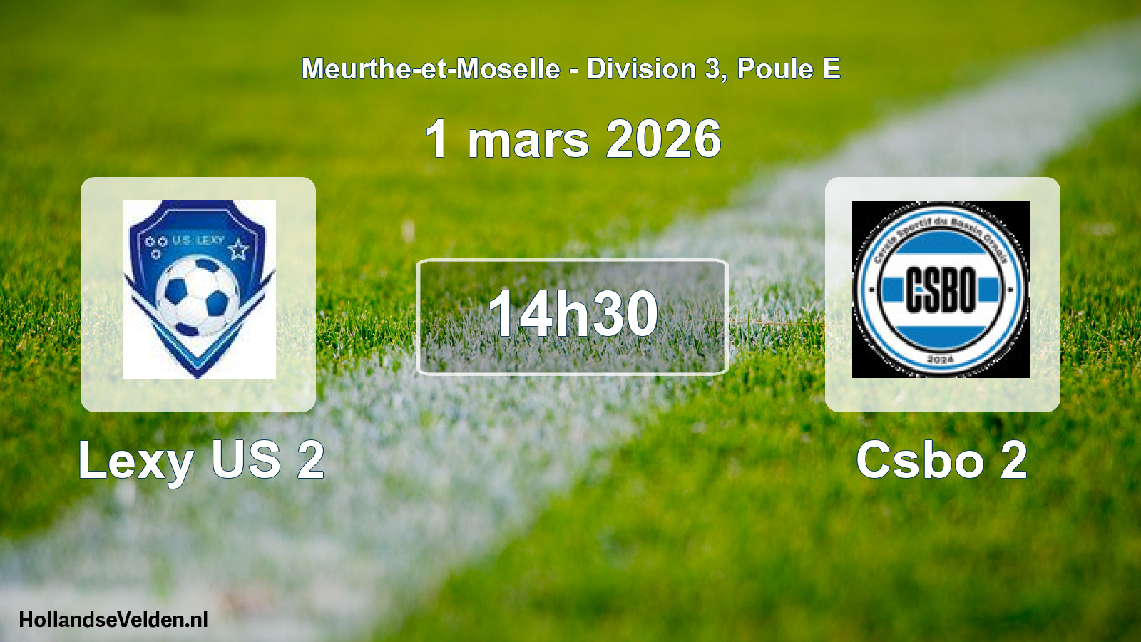 Match programmé: Lexy US 2 - Csbo 2 (1 mars 2026)