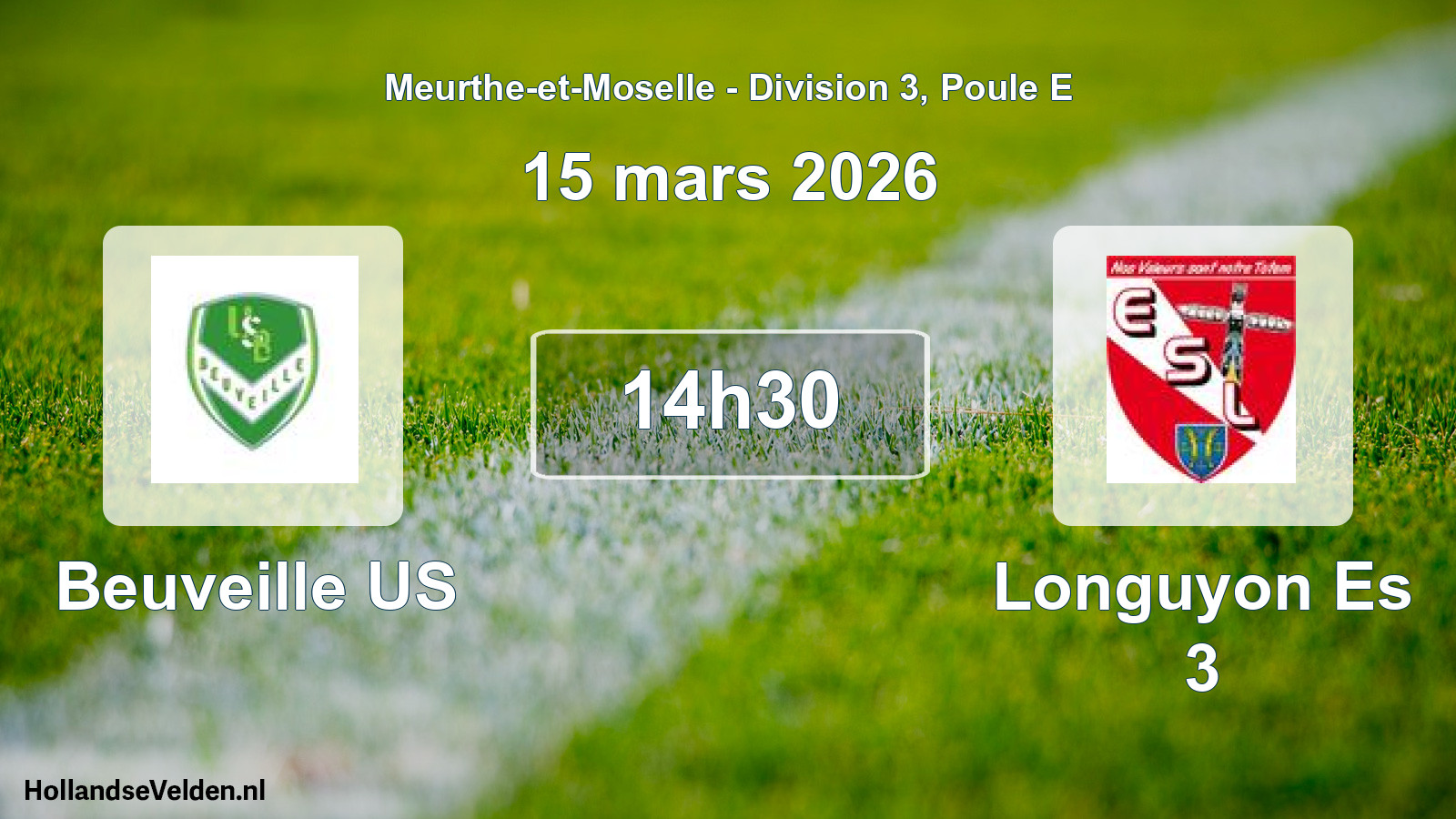 Match programmé: Beuveille US - Longuyon Es 3 (15 mars 2026)