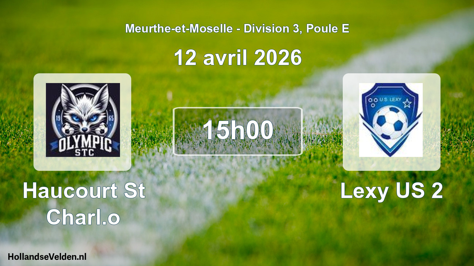 Match programmé: Haucourt St Charl.o - Lexy US 2 (12 avril 2026)