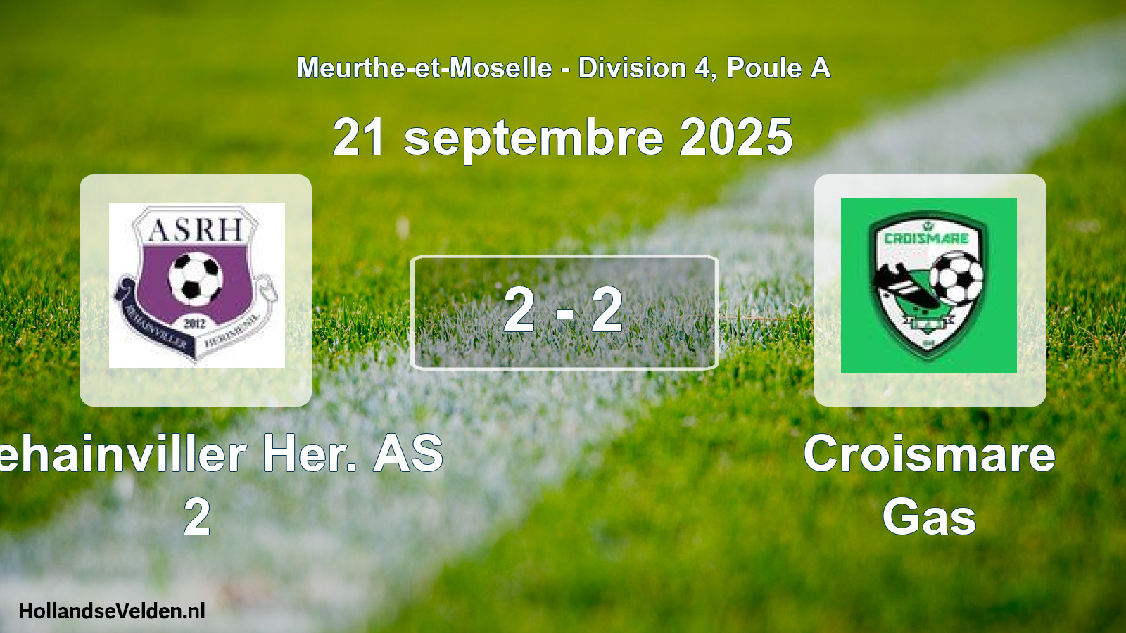 Gespeelde wedstrijd: Rehainviller Her. AS 2 - Croismare Gas 2 - 2 (21 september 2025)