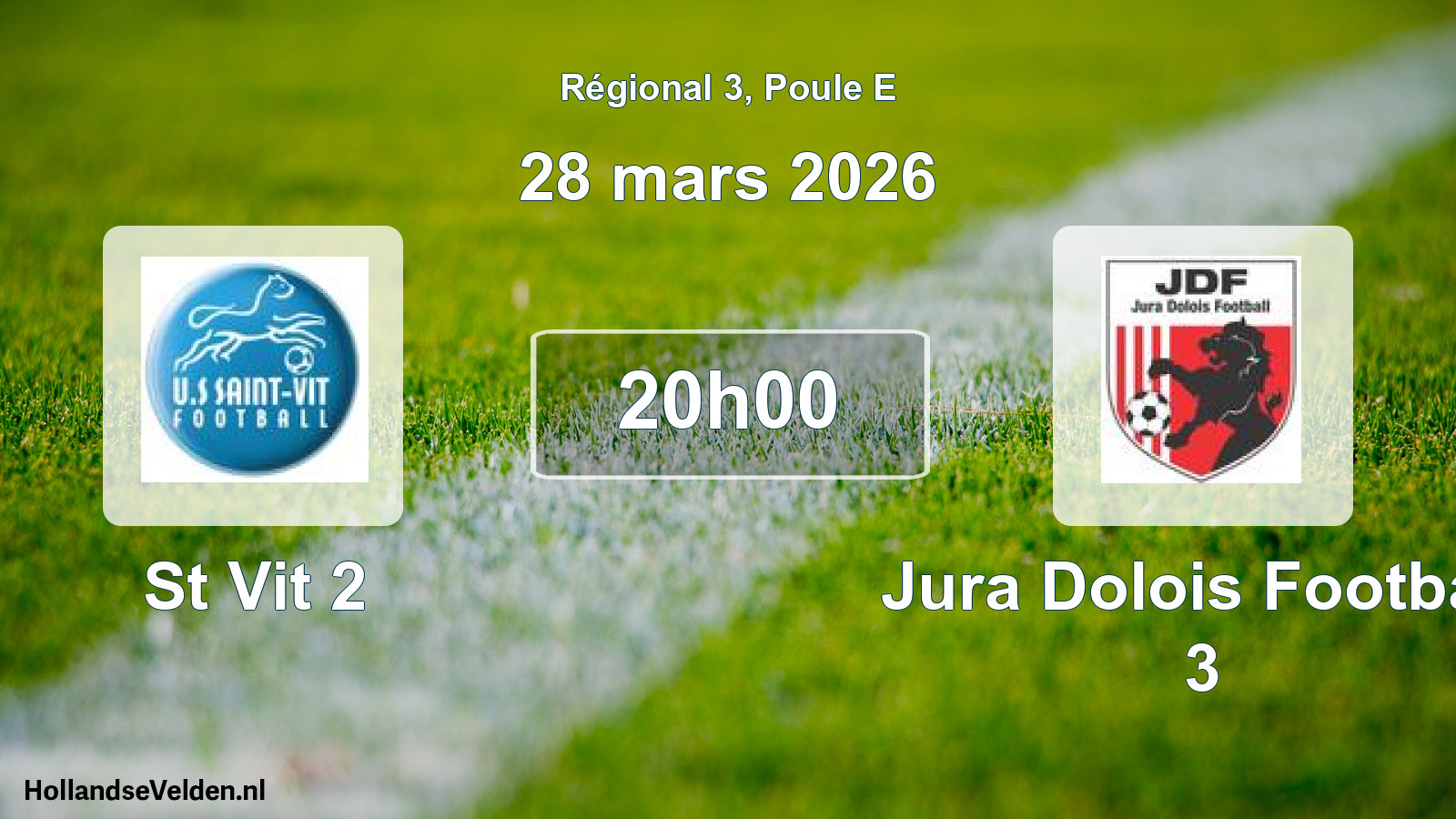 Scheduled Match: St Vit 2 - Jura Dolois Football 3 (28 March 2026)