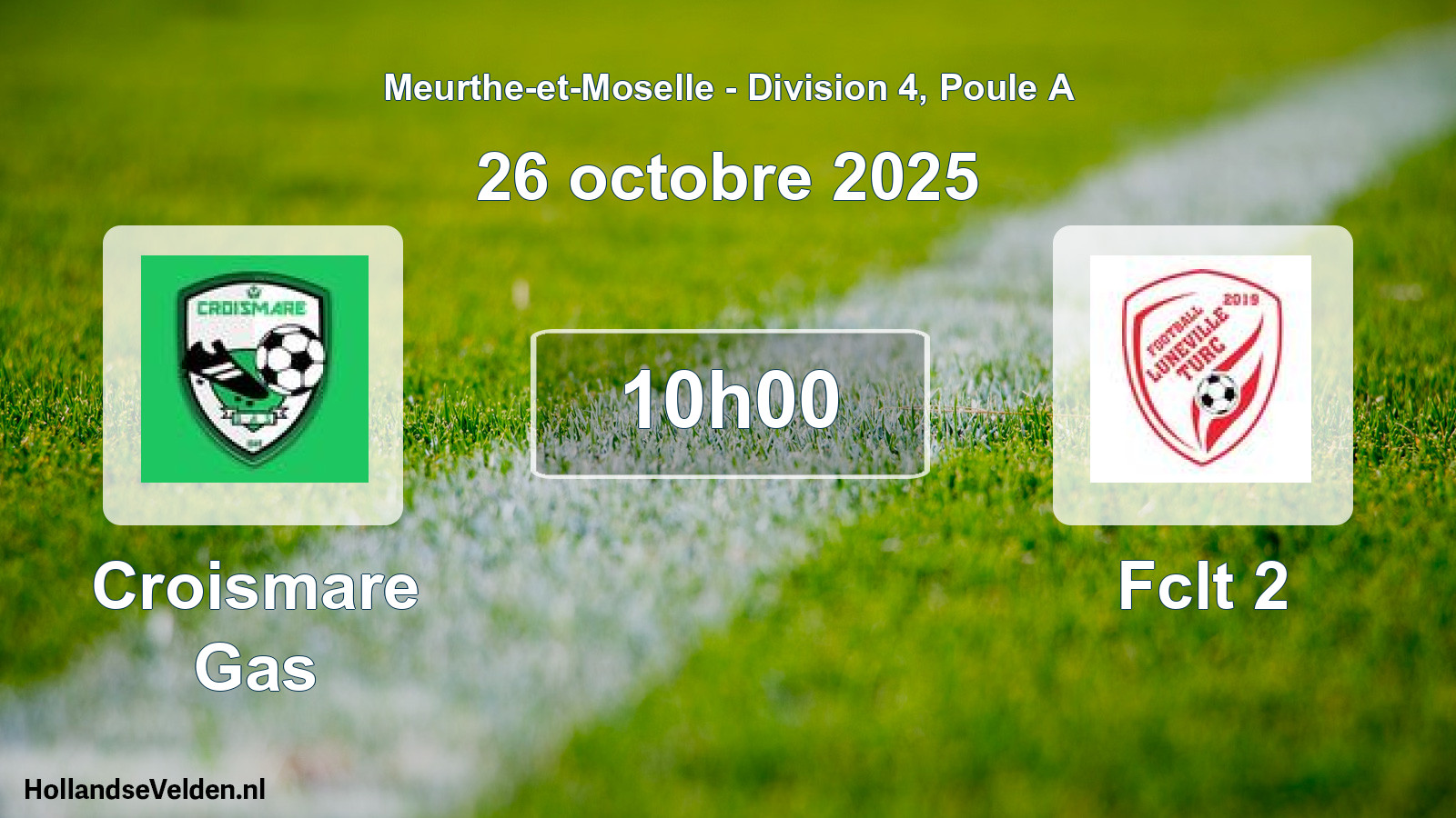 Match programmé: Croismare Gas - Fclt 2 (26 octobre 2025)