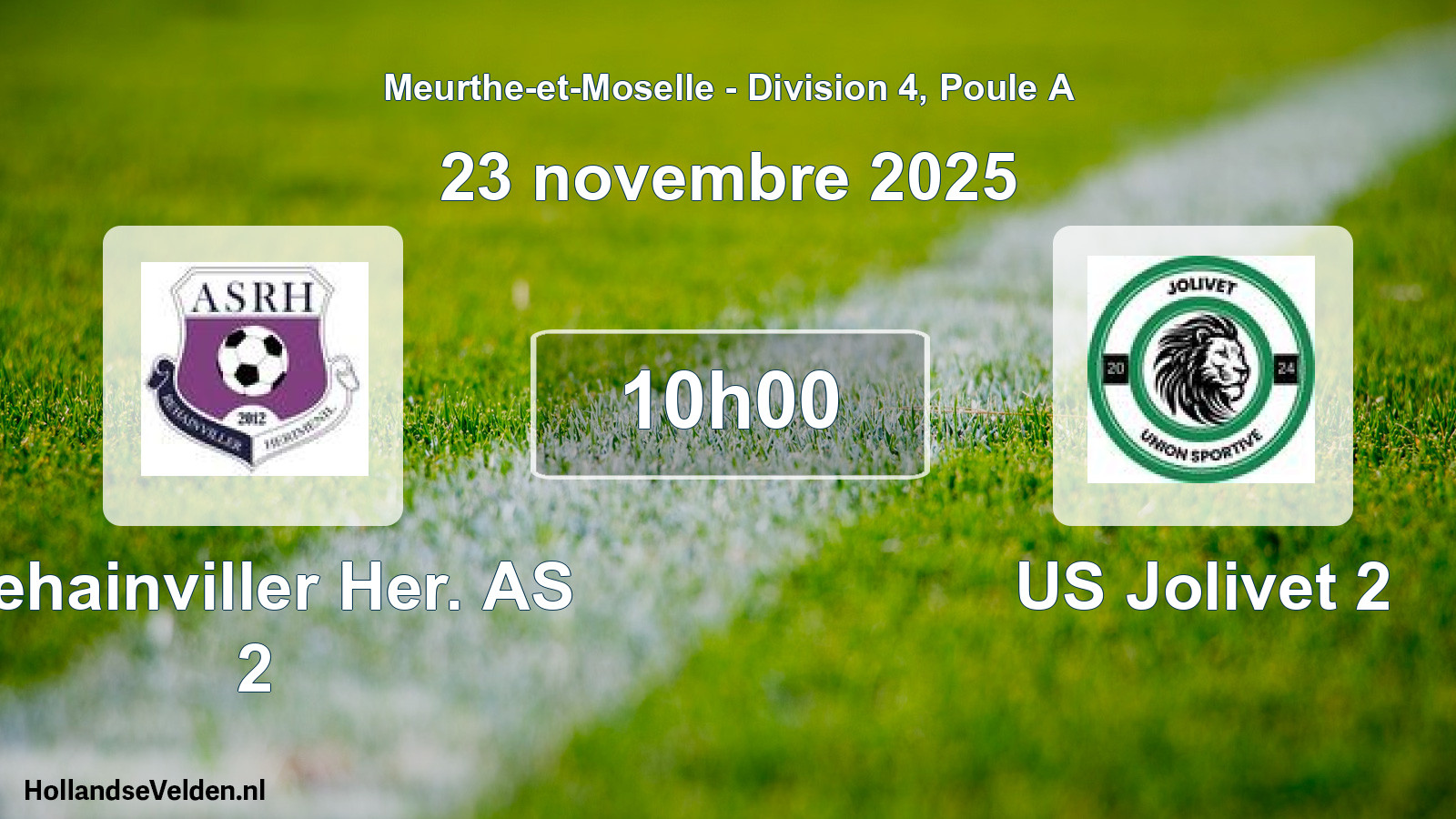Match programmé: Rehainviller Her. AS 2 - US Jolivet 2 (23 novembre 2025)