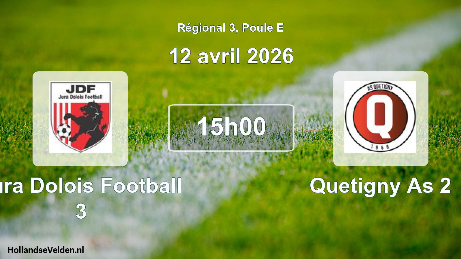 Geplande wedstrijd: Jura Dolois Football 3 - Quetigny As 2 (12 avril 2026)