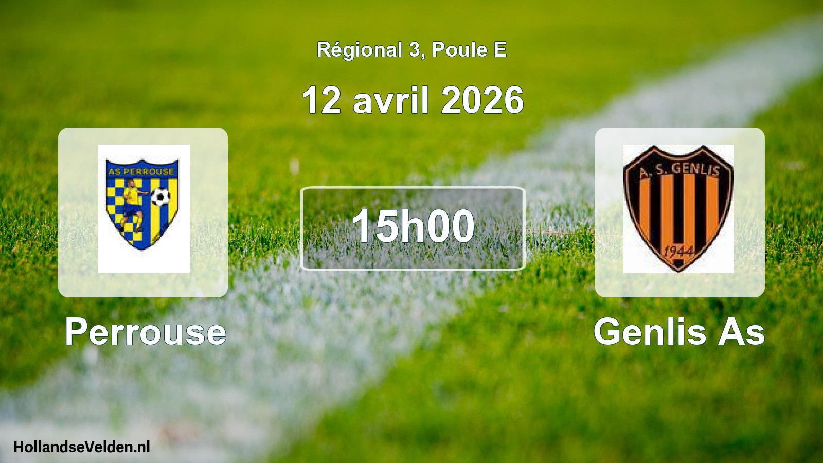 Geplande wedstrijd: Perrouse - Genlis As (12 avril 2026)