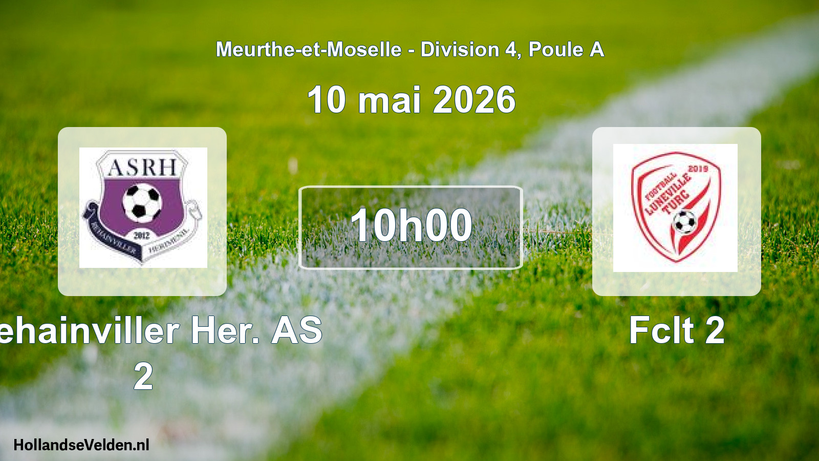 Match programmé: Rehainviller Her. AS 2 - Fclt 2 (10 mai 2026)