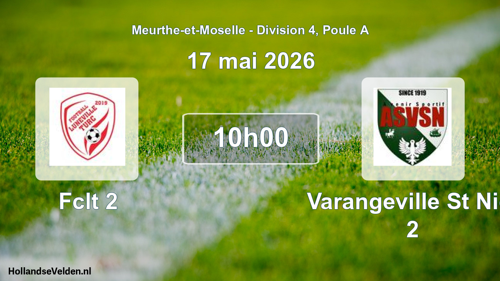Match programmé: Fclt 2 - Varangeville St Nic. 2 (17 mai 2026)
