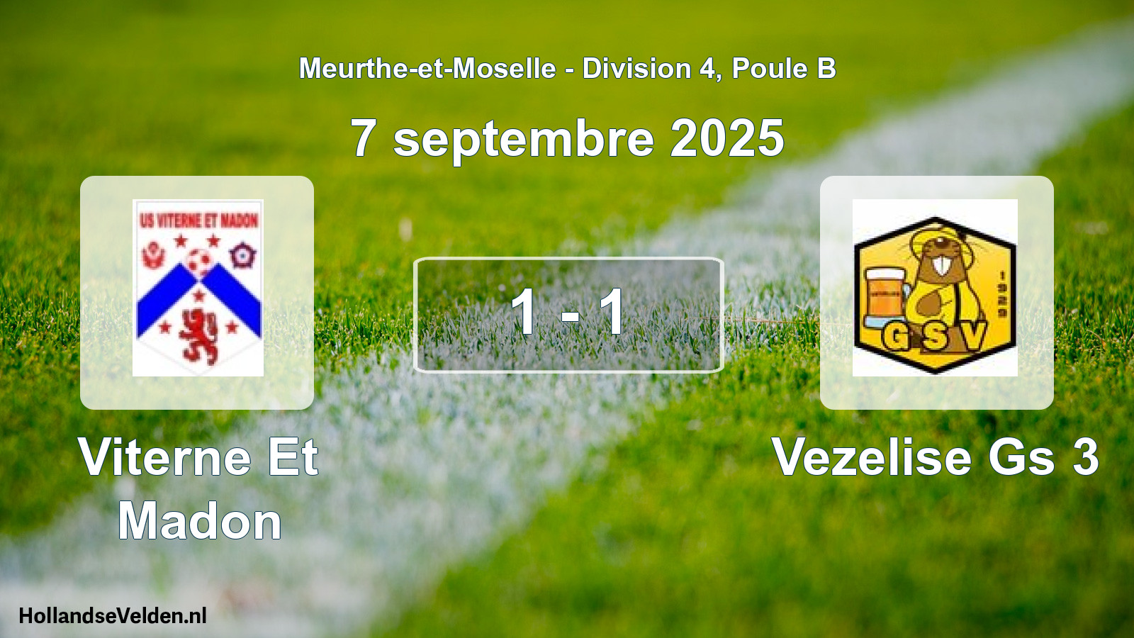 Match joué: Viterne Et Madon - Vezelise Gs 3 1 - 1 (7 septembre 2025)