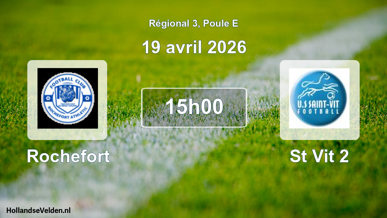 Geplande wedstrijd: Rochefort - St Vit 2 (19 april 2026)