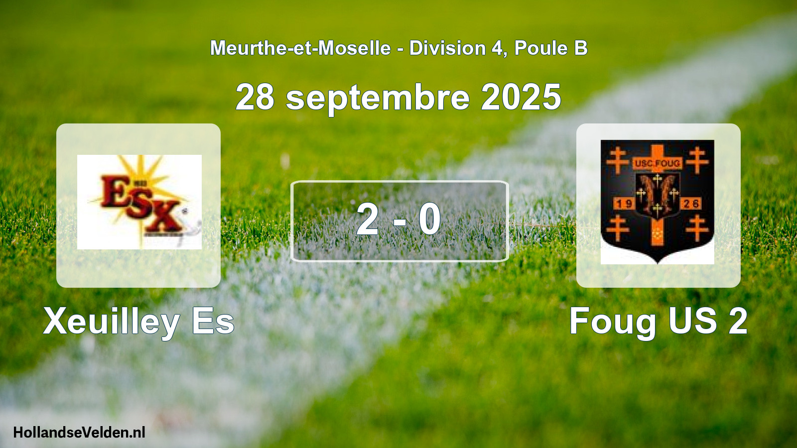Gespeelde wedstrijd: Xeuilley Es - Foug US 2 2 - 0 (28 september 2025)