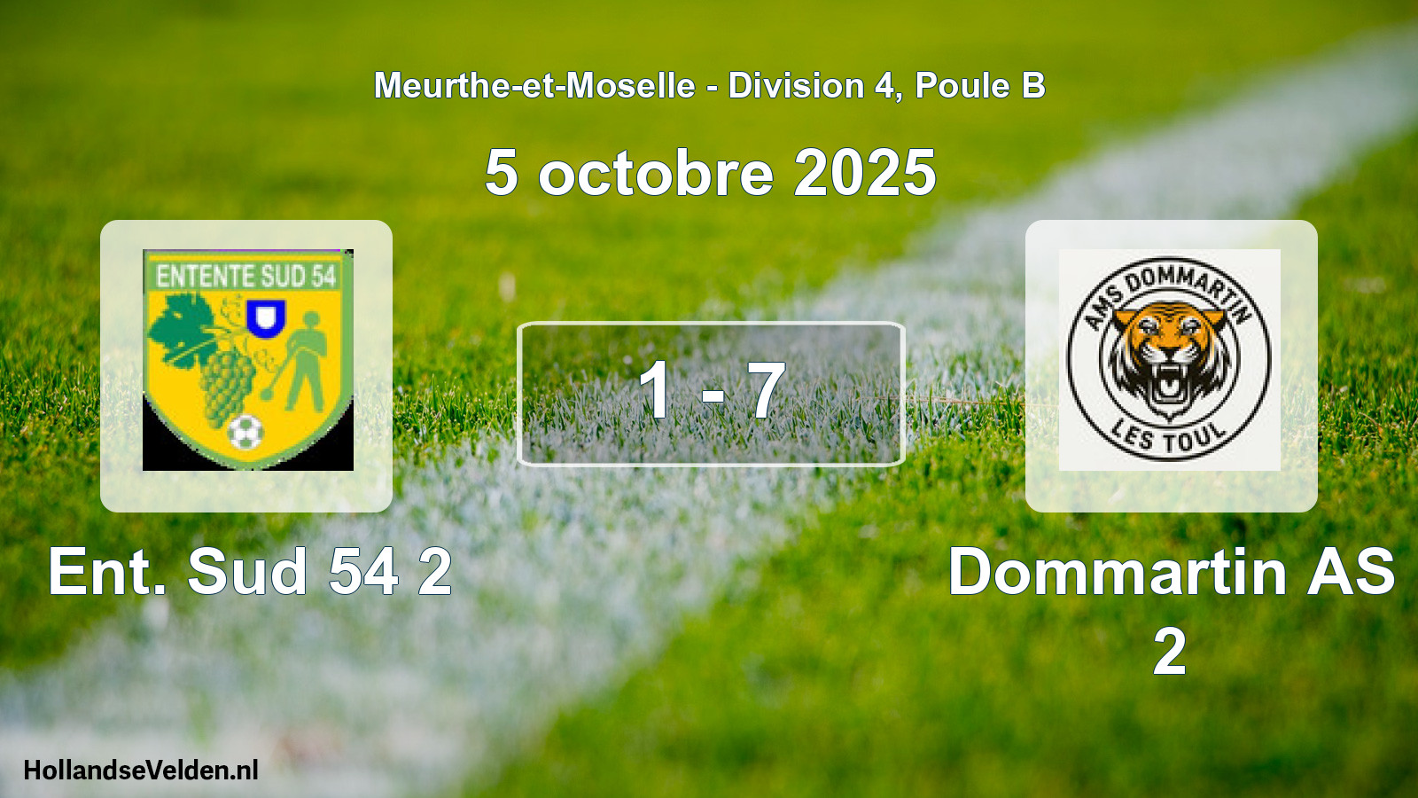 Total number of matches played: Ent. Sud 54 2 - Dommartin AS 2 1 - 7 (5 October 2025)