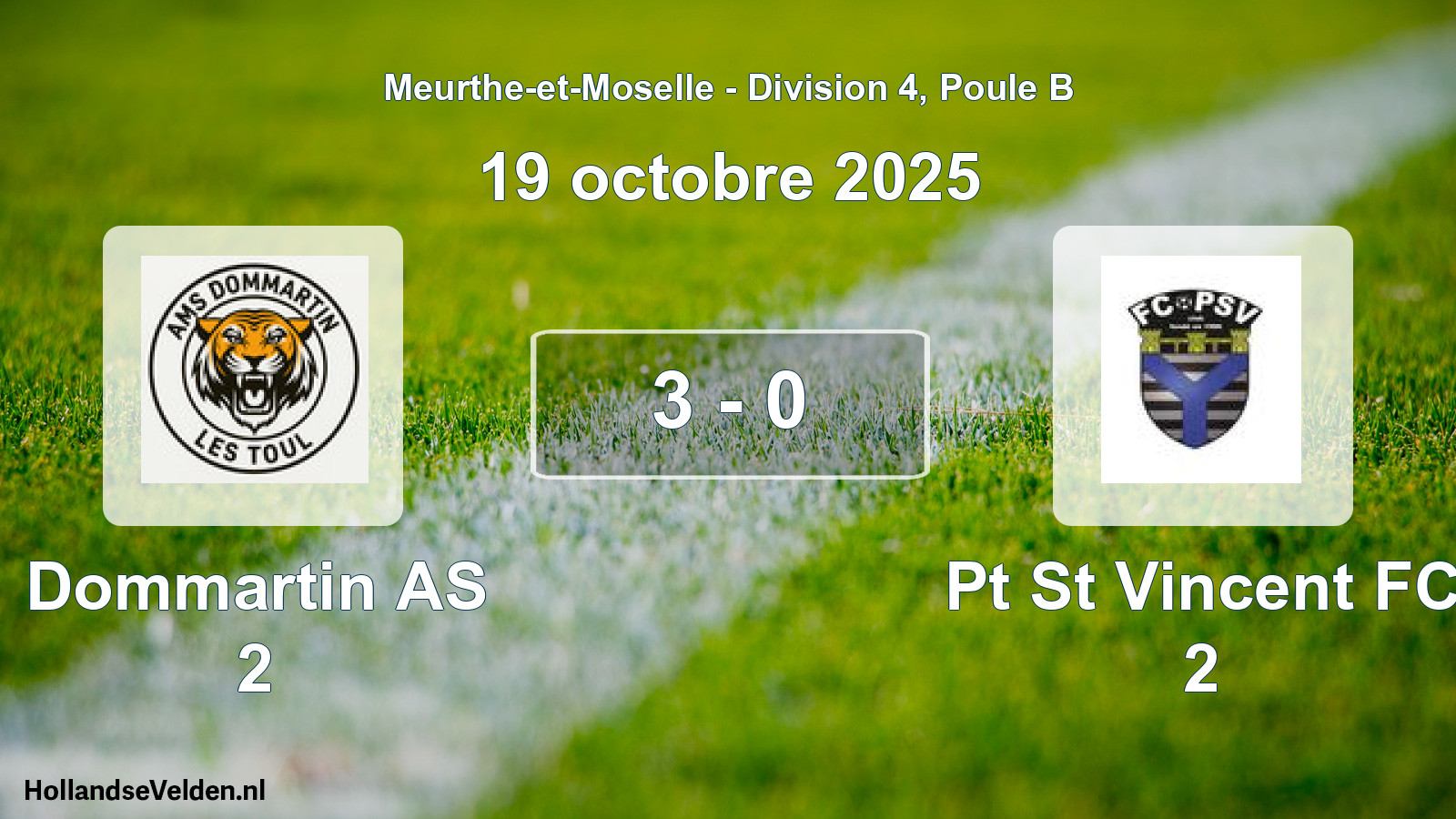 Match joué: Dommartin AS 2 - Pt St Vincent FC 2 3 - 0 (19 octobre 2025)