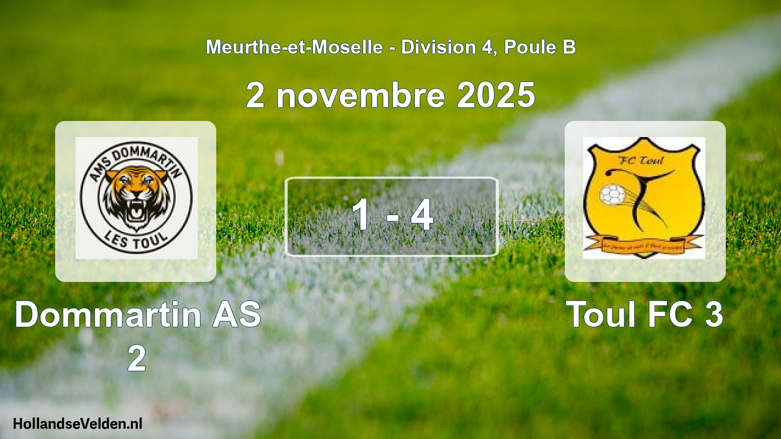 Total number of matches played: Dommartin AS 2 - Toul FC 3 1 - 4 (2 November 2025)