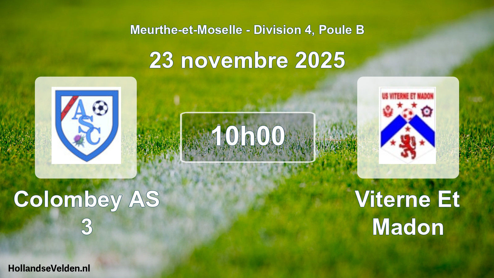 Match programmé: Colombey AS 3 - Viterne Et Madon (23 novembre 2025)