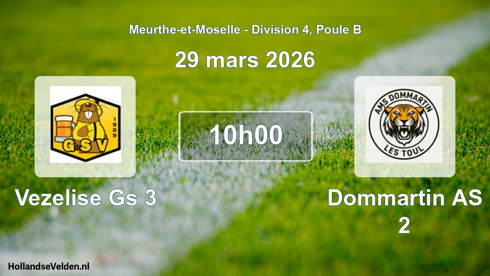 Scheduled Match: Vezelise Gs 3 - Dommartin AS 2 (29 March 2026)