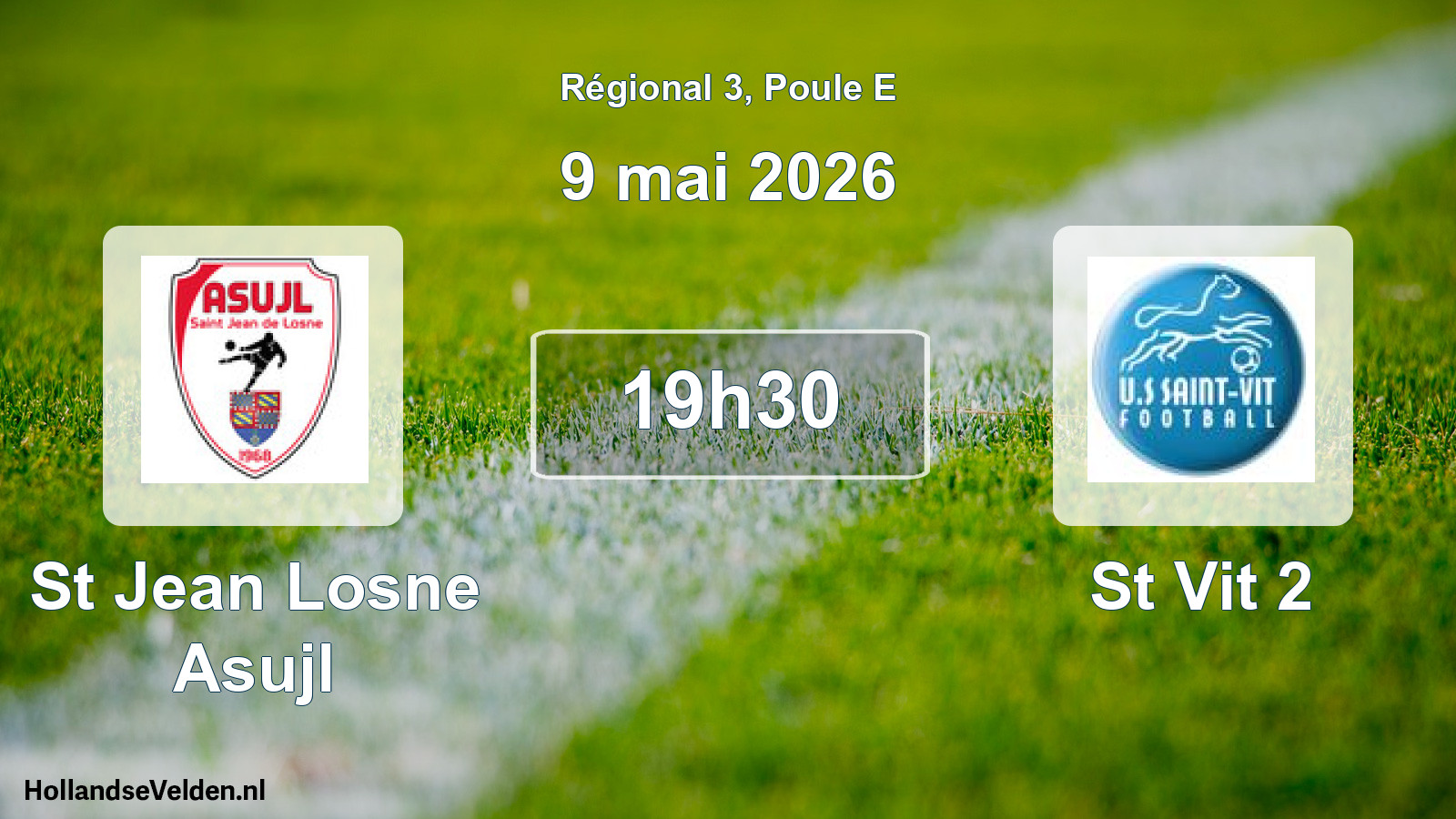 Geplande wedstrijd: St Jean Losne Asujl - St Vit 2 (9 mai 2026)