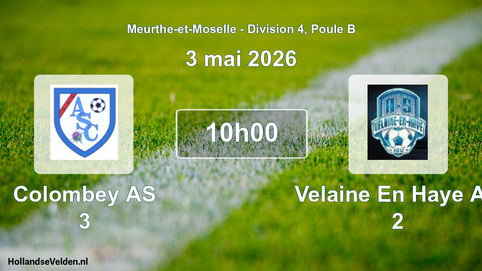 Geplande wedstrijd: Colombey AS 3 - Velaine En Haye AS 2 (3 mei 2026)