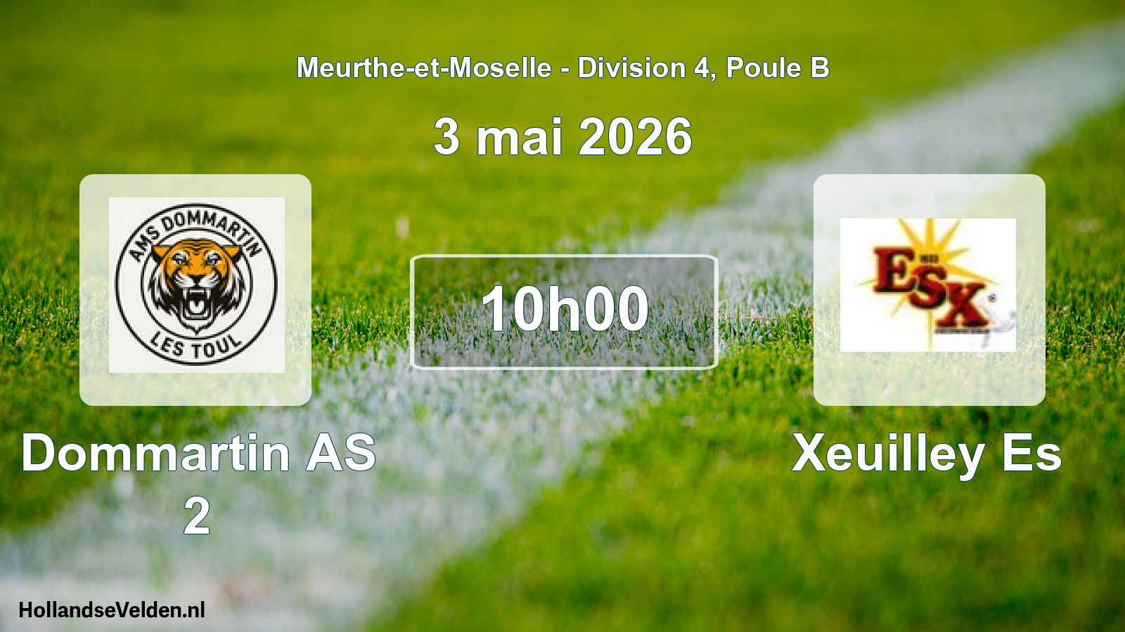 Match programmé: Dommartin AS 2 - Xeuilley Es (3 mai 2026)
