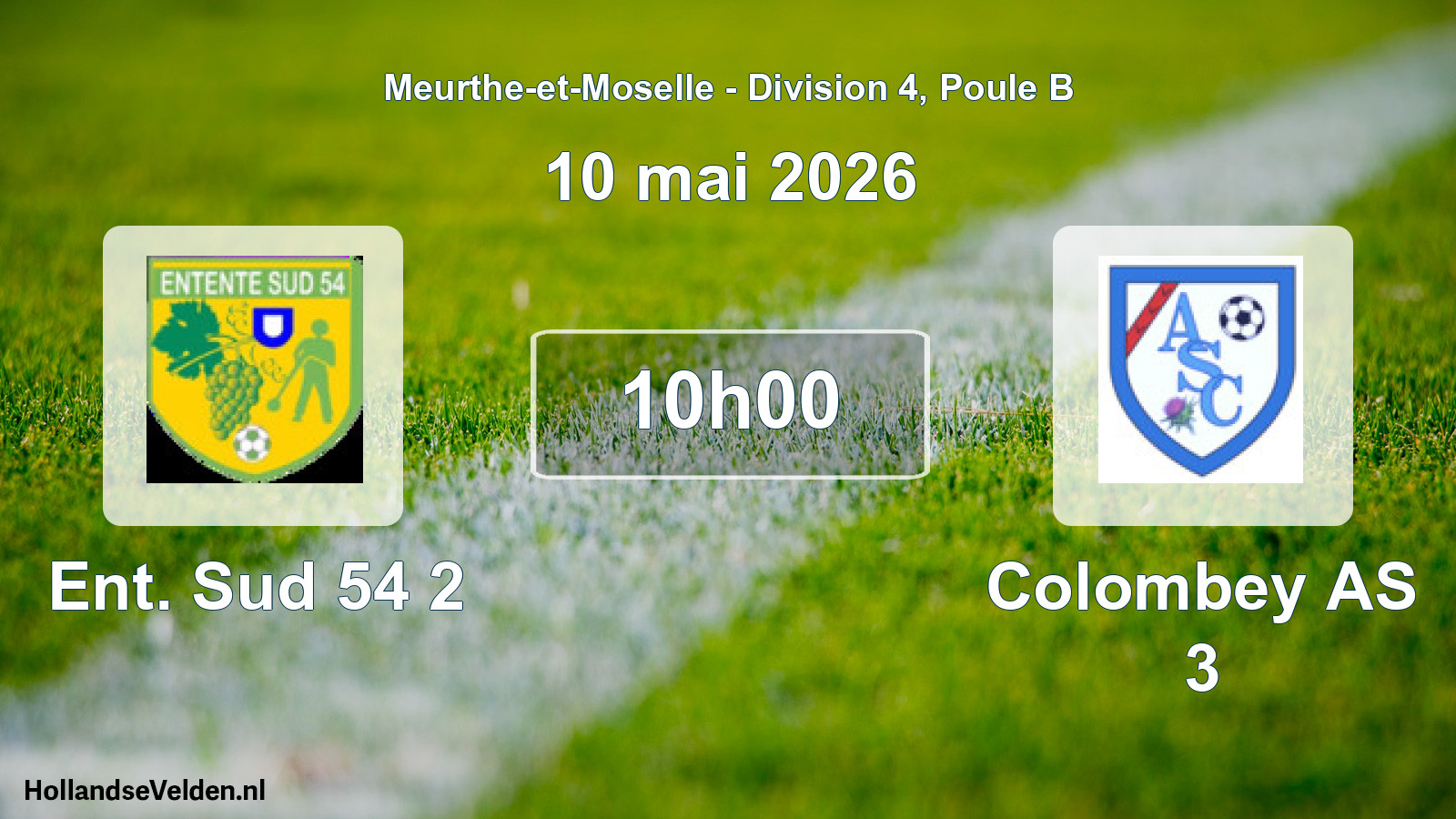 Match programmé: Ent. Sud 54 2 - Colombey AS 3 (10 mai 2026)