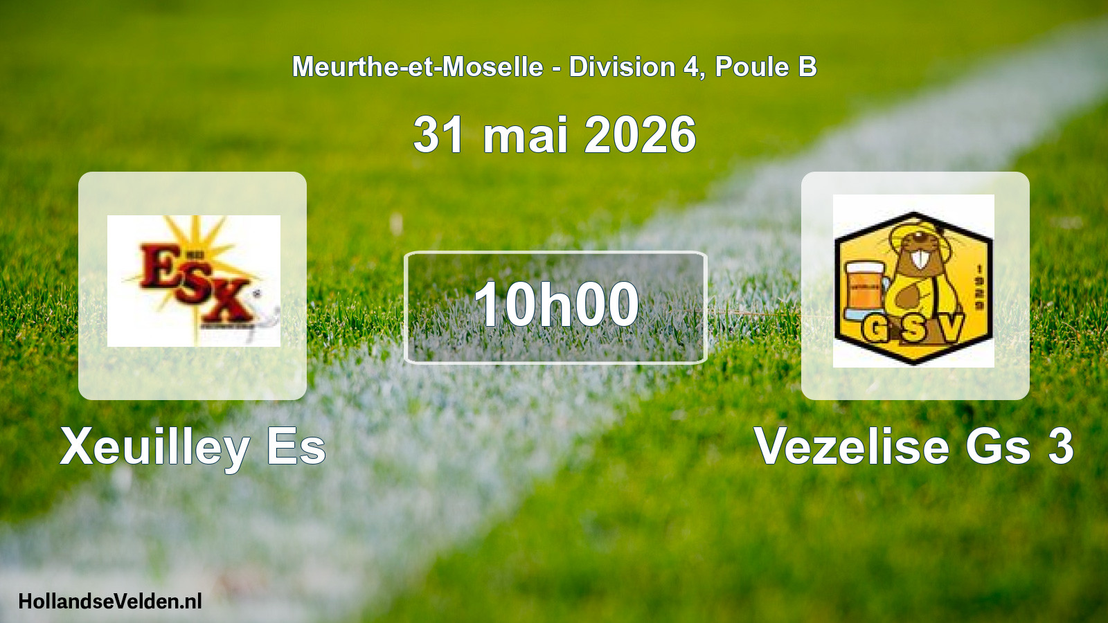 Match programmé: Xeuilley Es - Vezelise Gs 3 (31 mai 2026)